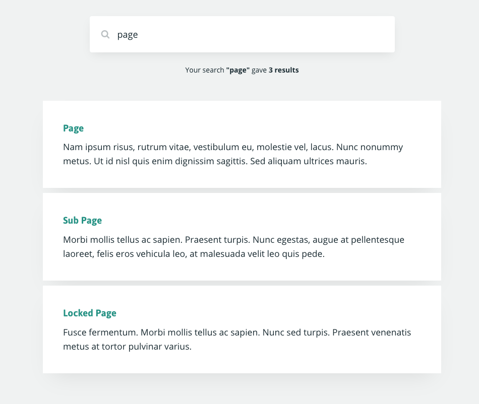 Default search result